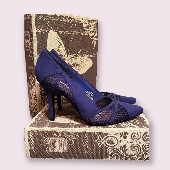 Nine West Shoes - Nine West GIANNAO Royal Blue Dress Pump w/Mesh Paneling ~ 7.5 M ~ NWOB